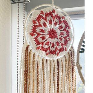 20cm Handmade Large Dream Catcher Cream White Brown Orange Boho Dreamcatcher